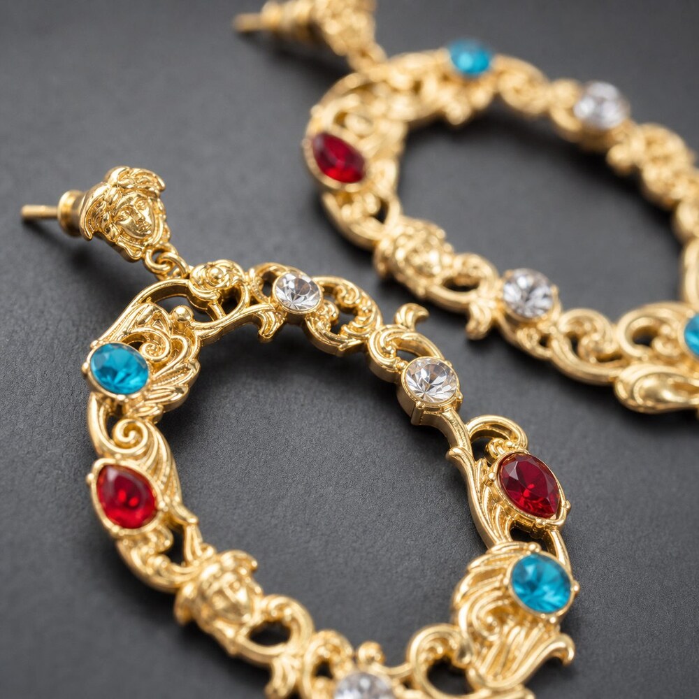 Versace Bold Statement Earrings Style 5 | New with Box - Picture 3 of 9